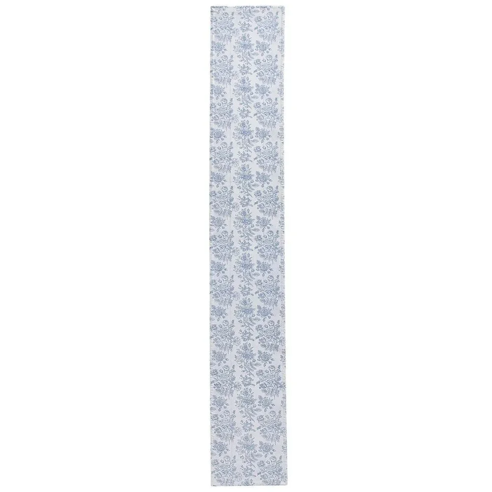 Floral Cotton Reversible Table Runner Blue and White 4 x 90-inch My Texas House